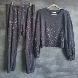 Sweatsuit with Bleach Spot Detail